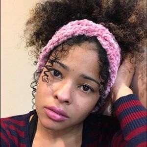 Handmade velvet crochet headband/ earwarmer